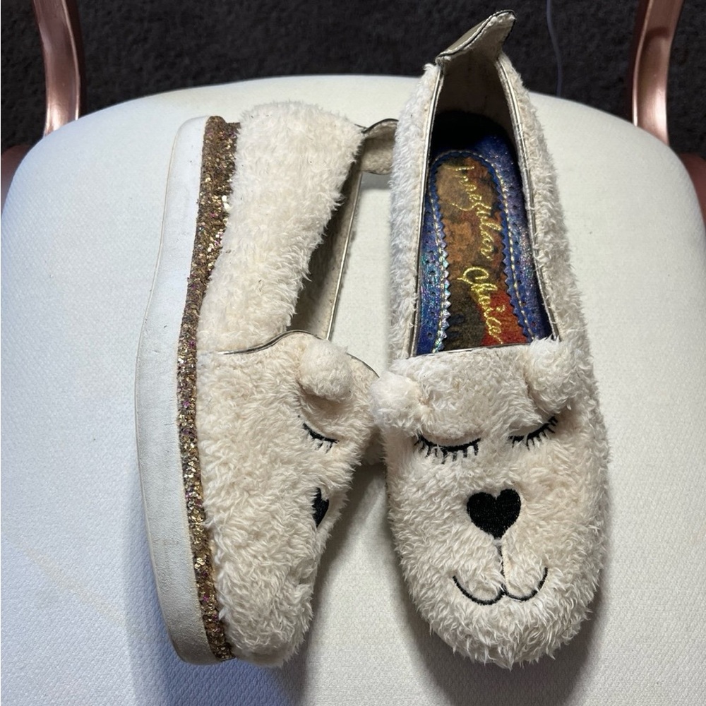 Irregular Choice Cream Bear Flats 39/8